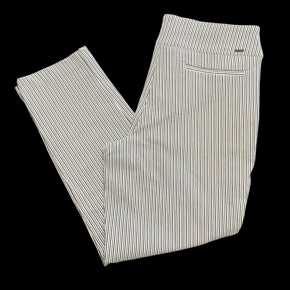 Grey/White/Yellow Striped Dress Pant